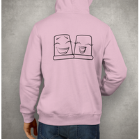 Happy Fingerhuths Hochwertiger Unisex Hoodie mit gesticktem Patch Rosé