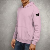 Happy Fingerhuths Hochwertiger Unisex Hoodie mit gesticktem Patch Rosé